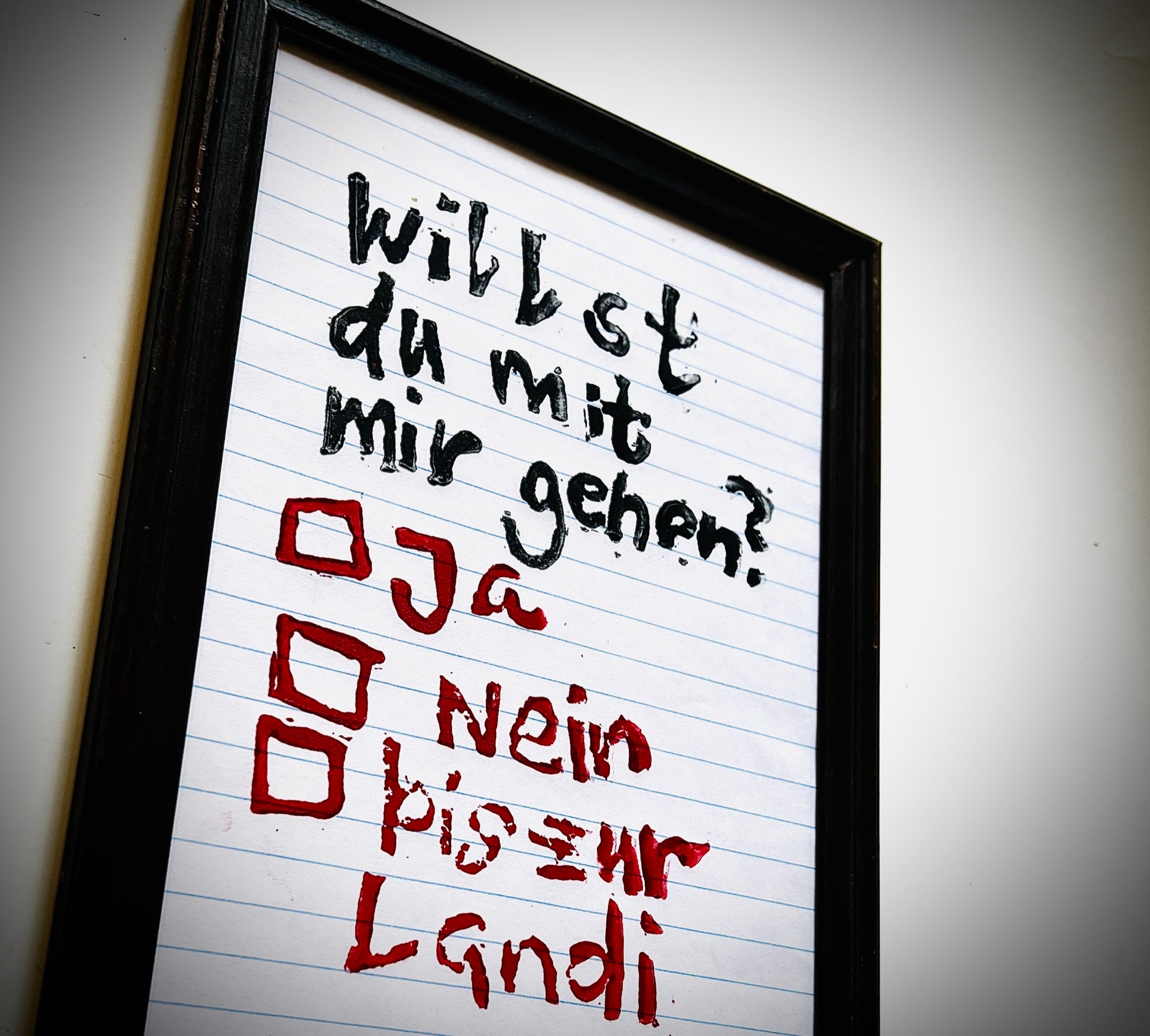 «Willst du mit mir gehen?»