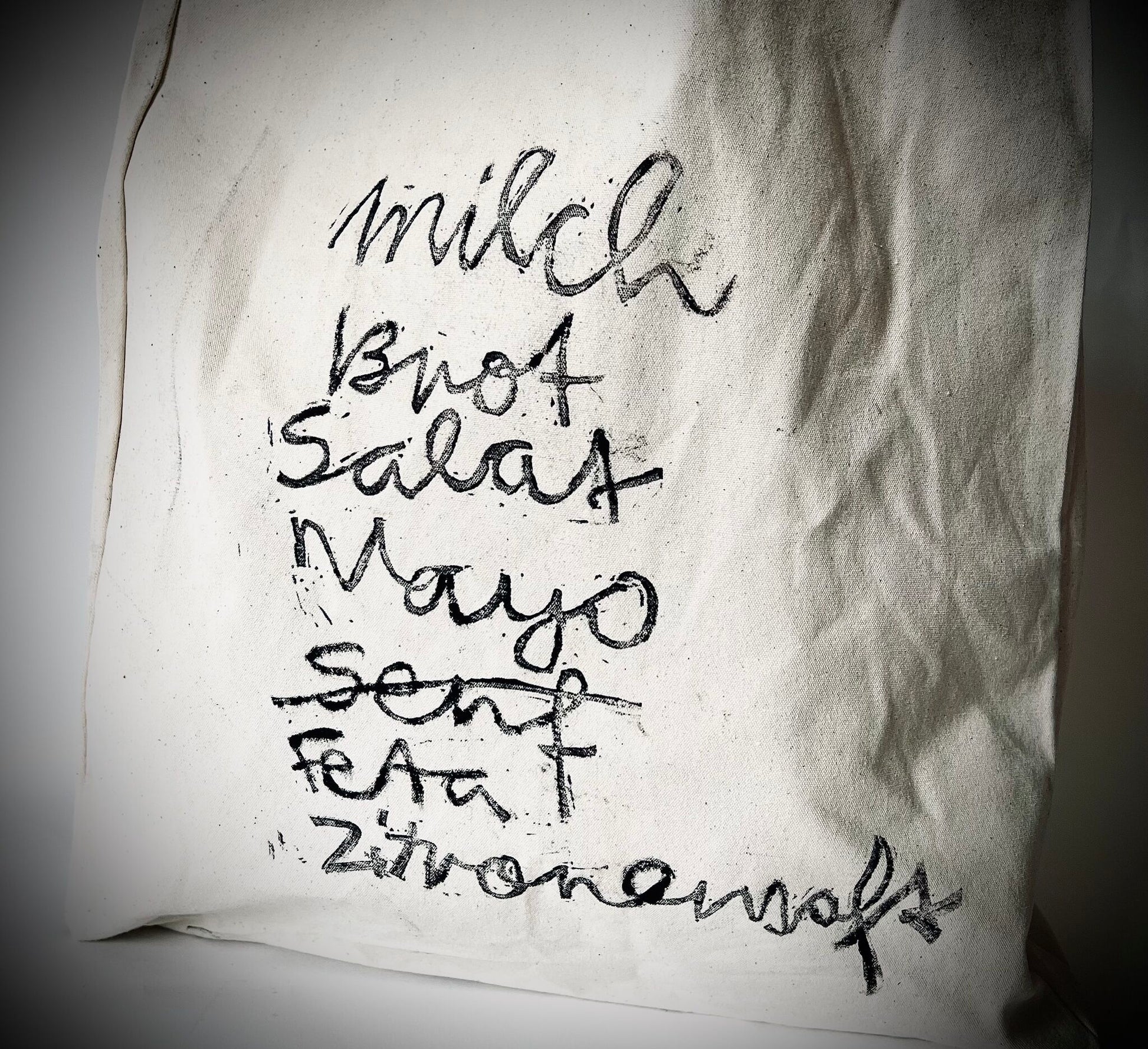 Stofftasche «Einkaufszettel»